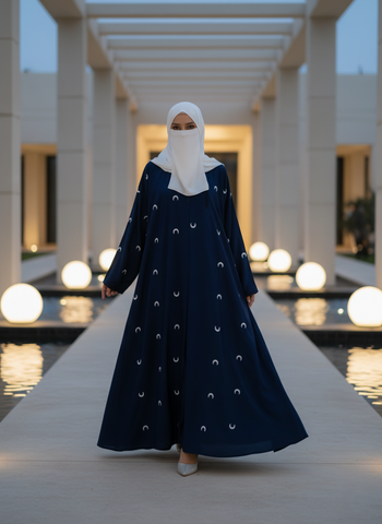 The Moon Embroidered Maxi Abaya