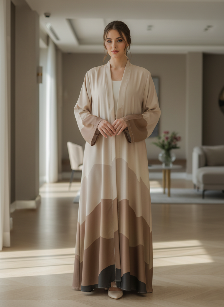 Serene Dunes 4-Shade Open Abaya