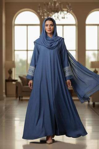 The Nida Embroidered Sleeves Abaya
